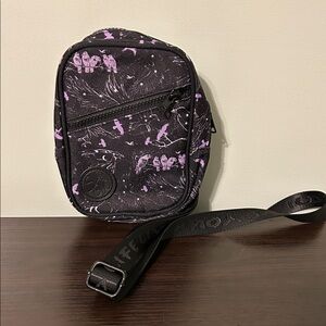 Elegant Black and Purple Crossbody Bag